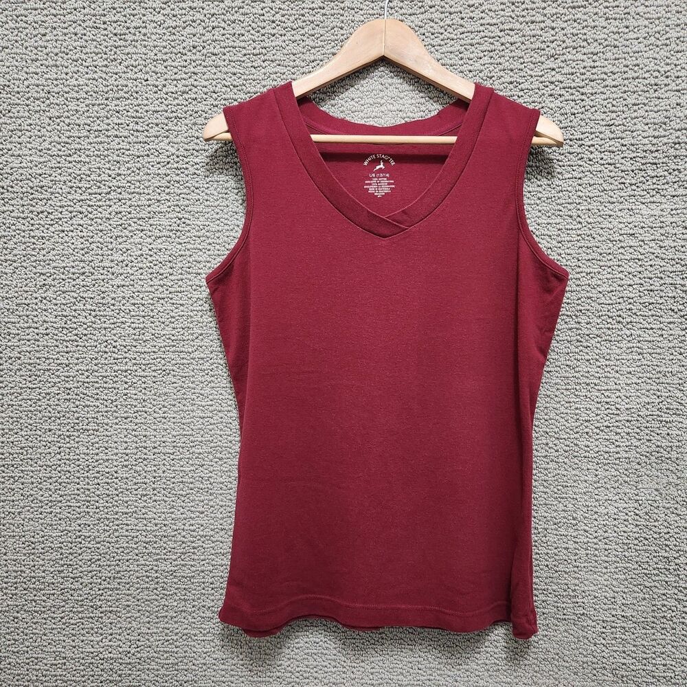 WHITE STAG Burgundy V-Neck Sleeveless Tank Top Women's Large 12/14
